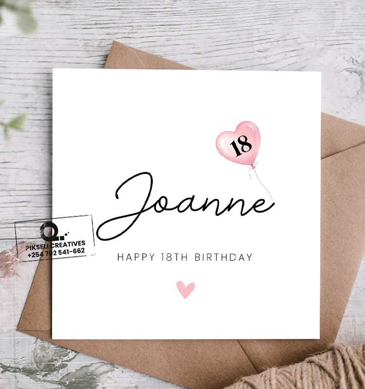 Joanne's 18th Birthday Greeting Card - Image 1