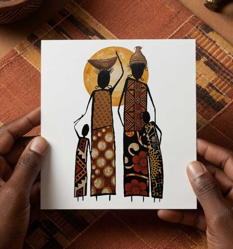 Custom-African-Family-Greeting-Card-Pikseli-Creatives - Image 1