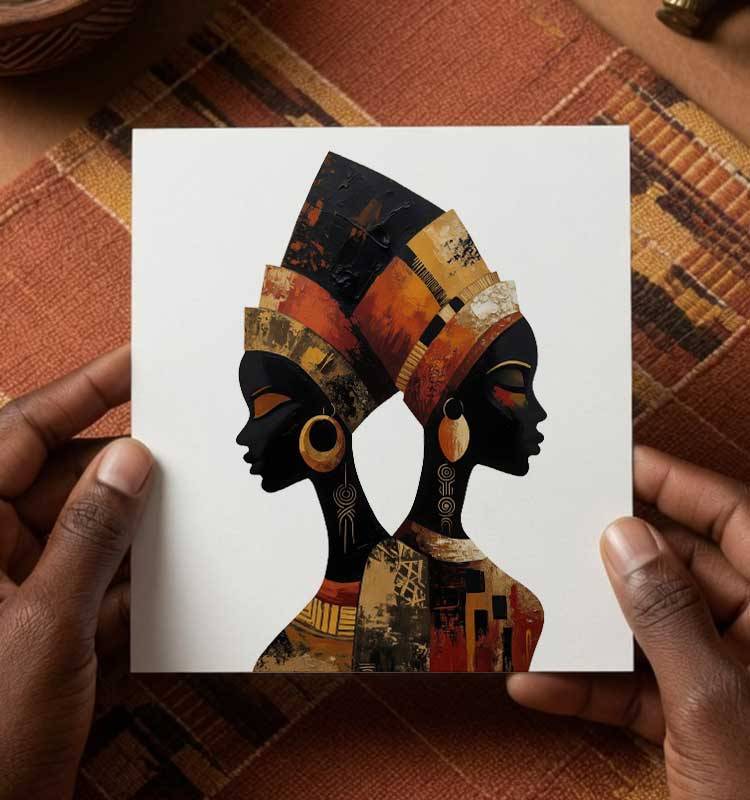 Custom-African-Queen-Greeting-Card-Pikseli-Creatives - Image 1