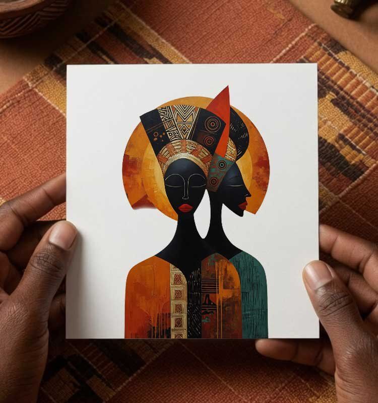 Custom-Swahili-African-theme-Art-Greeting-Card-Pikseli-Creatives - Image 1