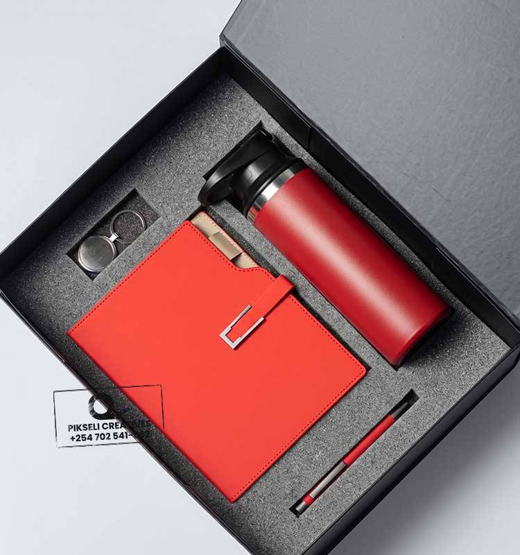 Custom Branded 4 in 1 Dual Flask Gift Set Red - Image 1