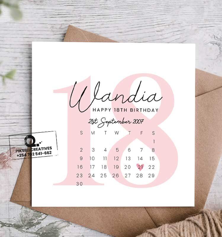 Wandia's 18th Birthday Greeting Card - Image 1