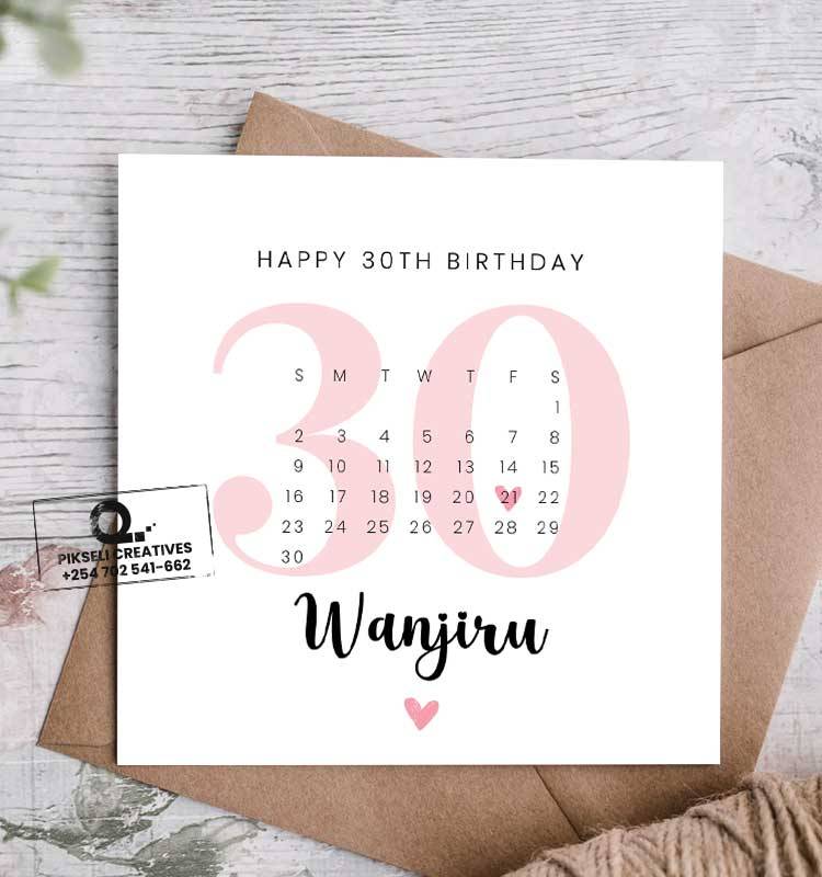 Wanjiru's 30th Birthday Greeting Card - Image 1