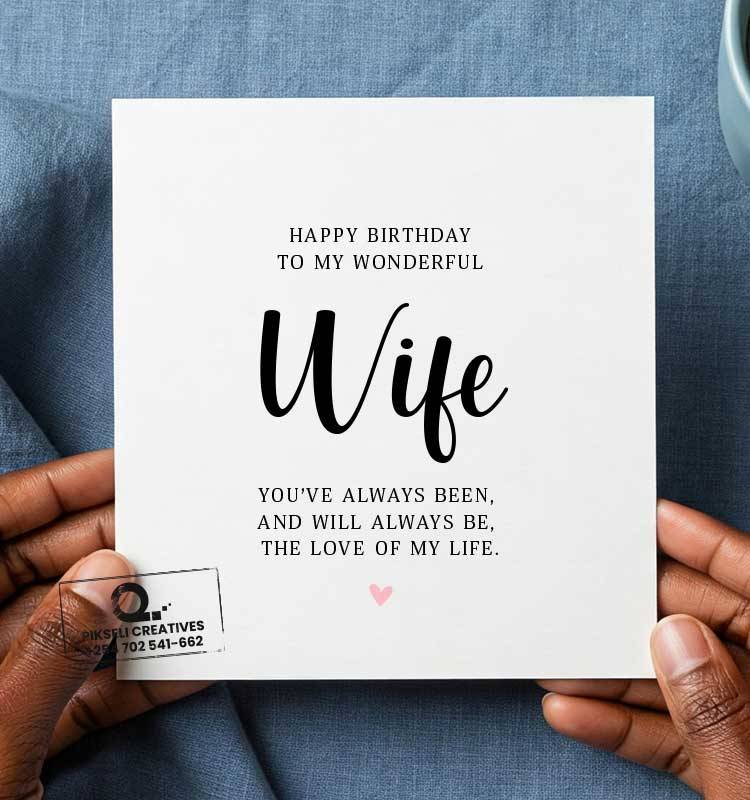 Wonderful Wife Poem Happy Birthday Greeting Card - Image 1