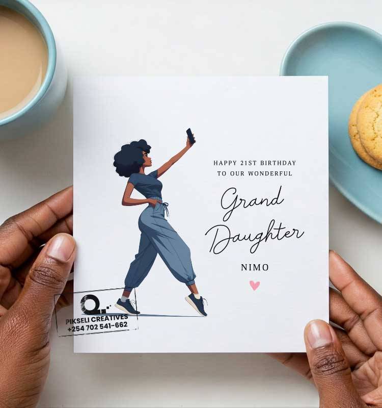 Customized Grand Daughter Happy Birthday Card - Image 1