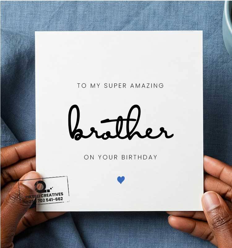 Super Amazing Brother Happy Birthday Greeting Card - Image 1
