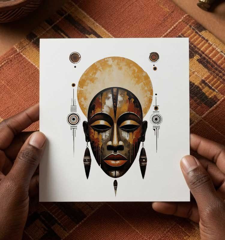 Custom-Swahil-Face-Art-Greeting-Card-Pikseli-Creatives - Image 1