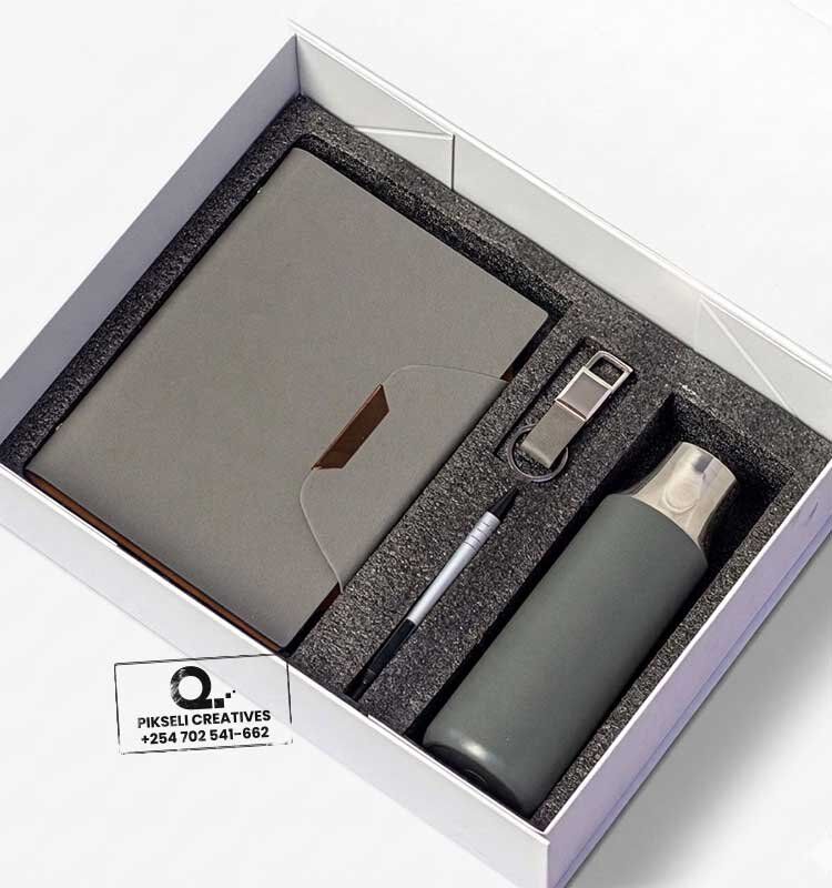 Custom Branded 4 in 1 Gold Strip Gift Set Grey - Image 1