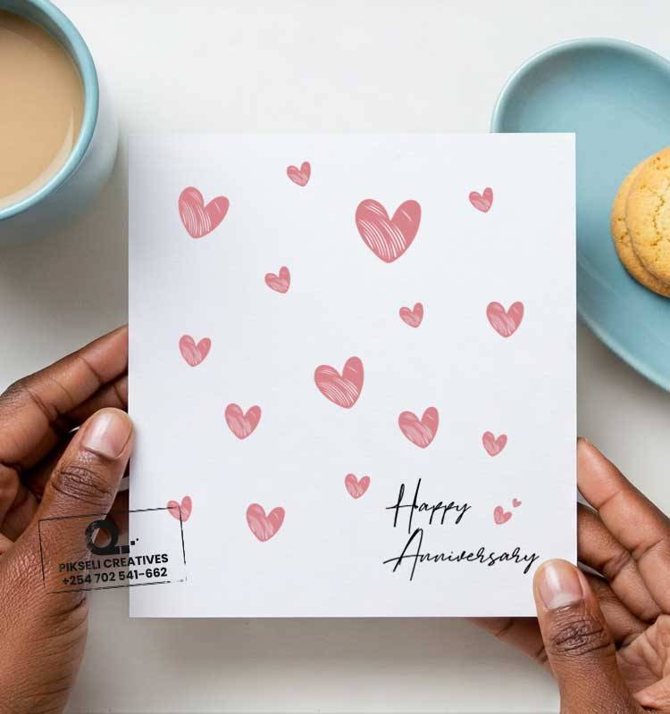 Happy Anniversary Pink Love Greeting Card - Image 1