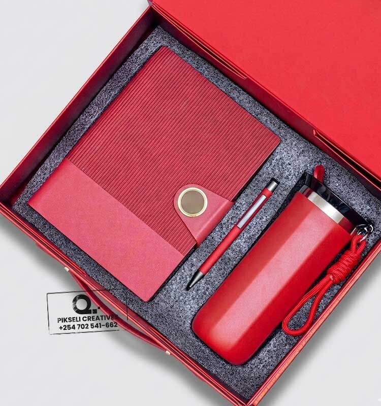 Custom Branded 3 in 1 Round Buckle Set Red - Image 1