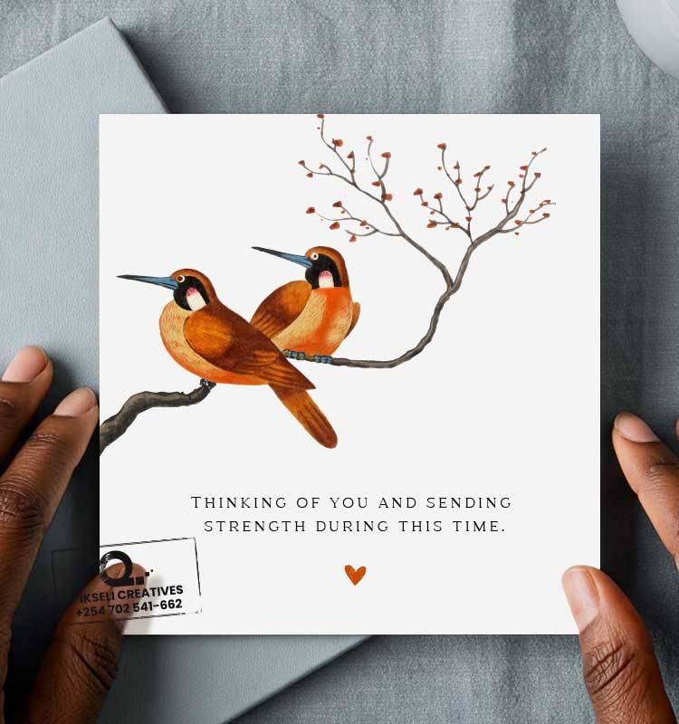Sending-Strength-Adorable-Birds-Tree-Sympathy-Greeting-Card - Image 1