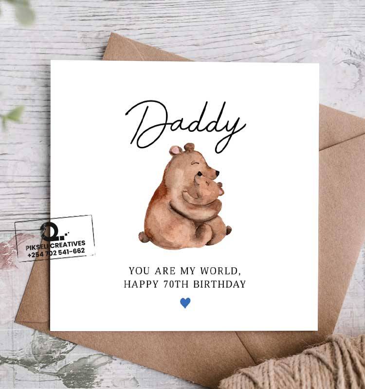 Dad 70th Happy Birthday Greeting Card - Image 1