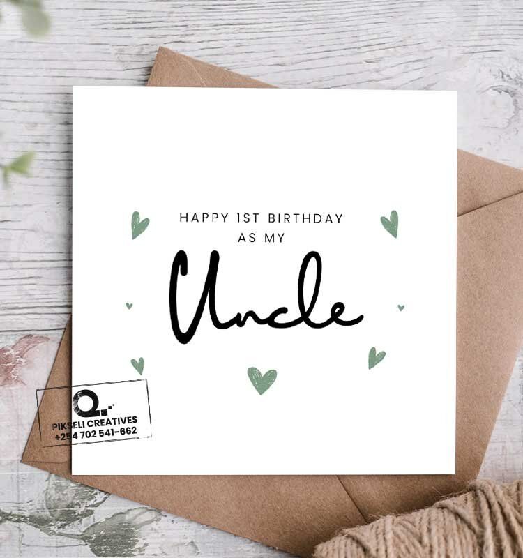 First Birthday as Uncle Greeting Card - Image 1
