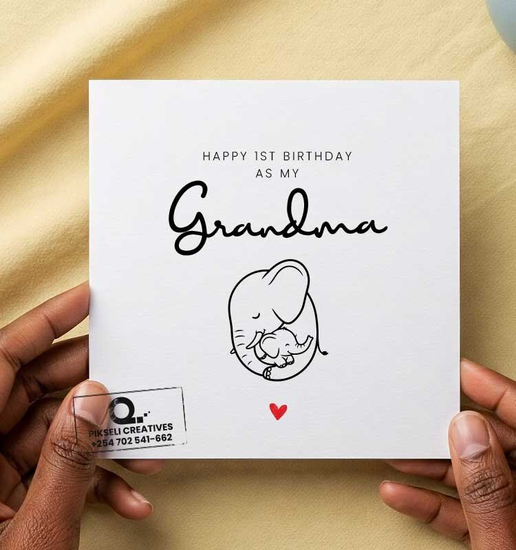 Grandma 1st Happy Birthday Card - Image 1