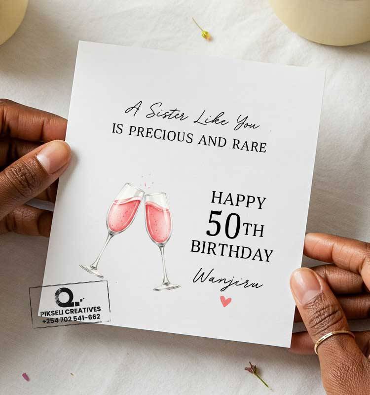 Precious Sister 50th Happy Birthday Card - Image 1