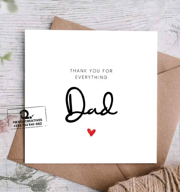 Thank you for Everything Dad Greeting Card - Image 1