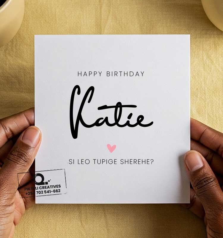 Swahili Niece Happy Birthday Card - Katie - Image 1