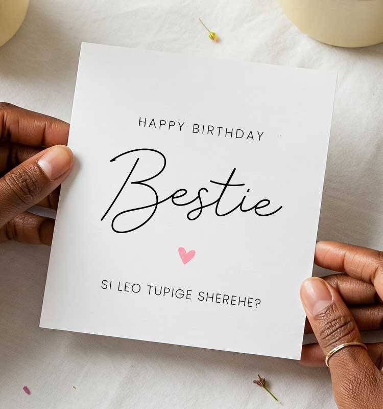 Swahili Best Friend Happy Birthday Card - Image 1