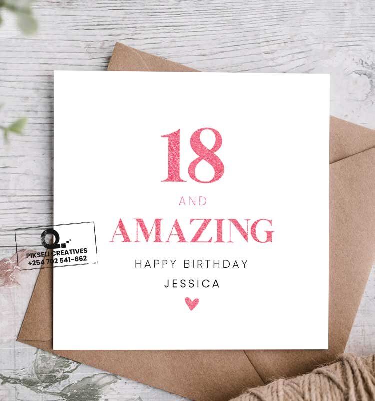 Jessica's 18th Birthday Greeting Card - Image 1