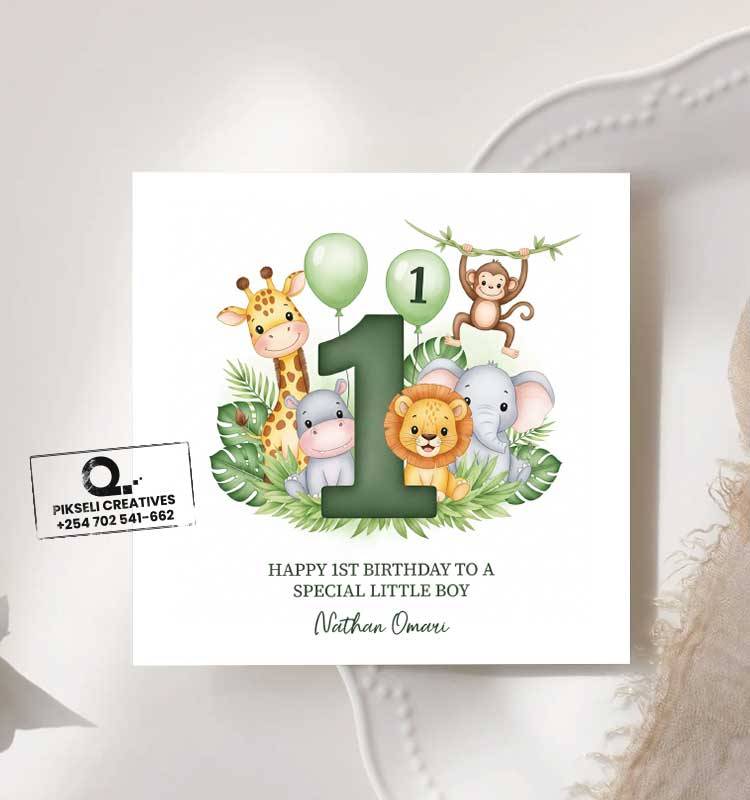 Nathan Omari's 1st Birthday Greeting Card - Image 1