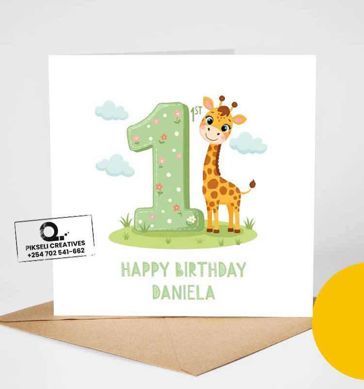 Happy 1st Birthday Greeting Card  - Daniel - Image 1