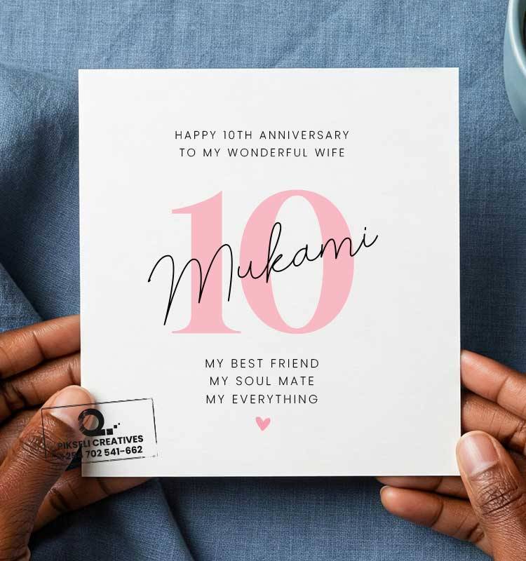 10th Wife Anniversary Greeting Card - Mukami - Image 1