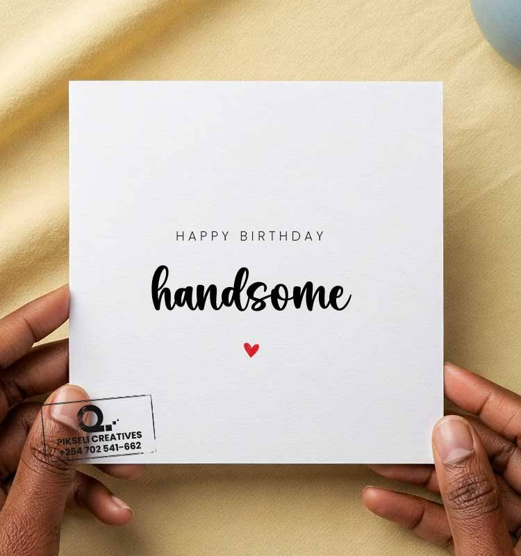 Handsome Husband Birthday Greeting Card - Image 1
