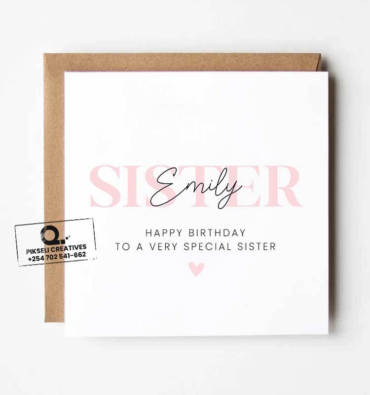 Special Sister Happy Birthday Card - Emily - Image 1