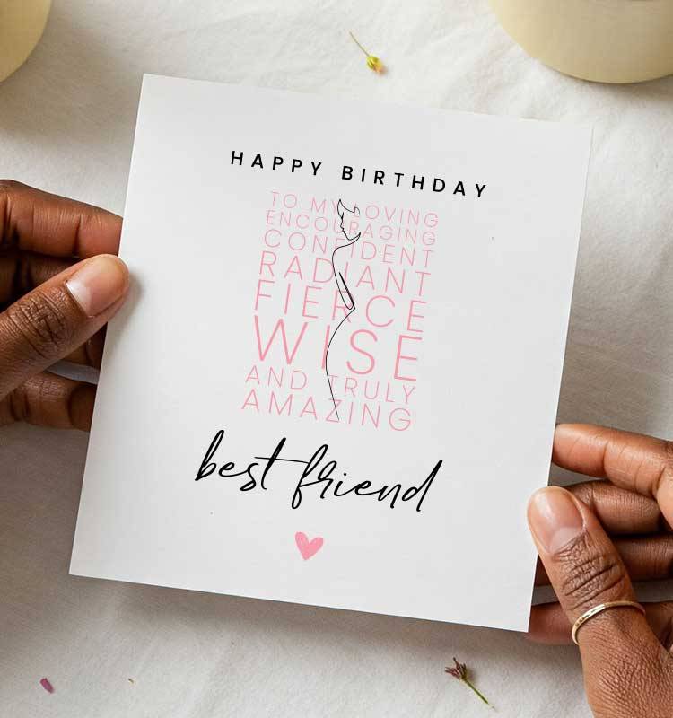 Best Friend Art Happy Birthday Card - Image 1