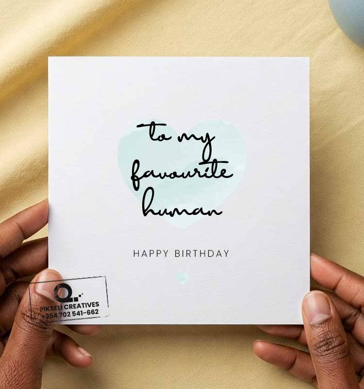 Favourite Human Husband Happy Birthday Greeting Card - Image 1
