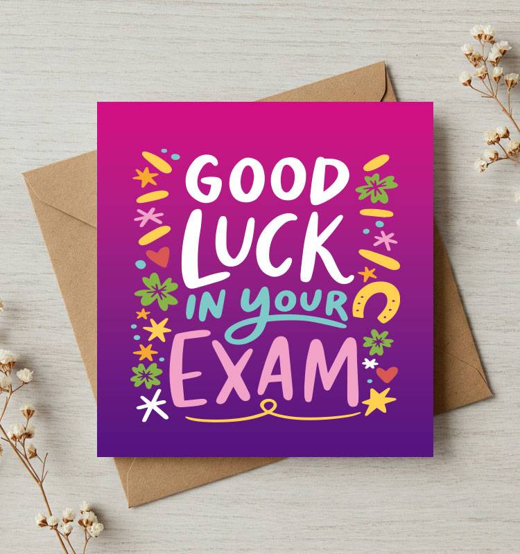 Decorative-text-Good-Luck-in-your-exam---Greeting-Card Good Luck Exam Card