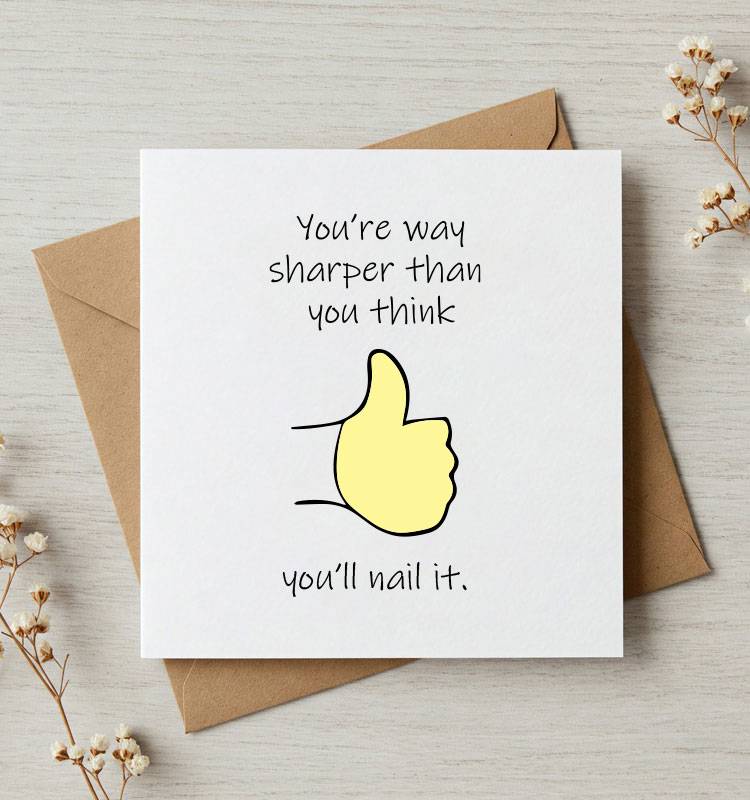 You're-way-smarter-than-you-think-exam-card-Pikseli-Creatives You're way Sharper Exam Success Greeting Card - Image 1